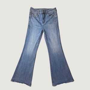American Eagle Jeans Women 6 Short Blue Super Hi-Rise Flare Ne(x)t Level Stretch